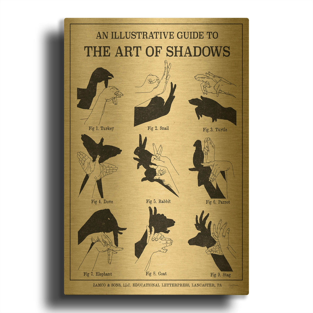 'The Art of Shadows 10 v2' By Leslie Trimbach Gold Metal Wall Art