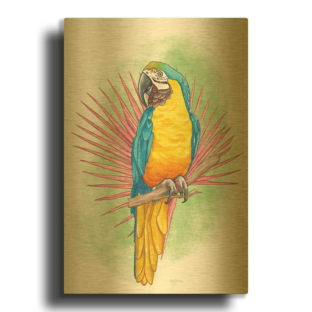 'Tropical Flair 1' By Leslie Trimbach Gold Metal Wall Art