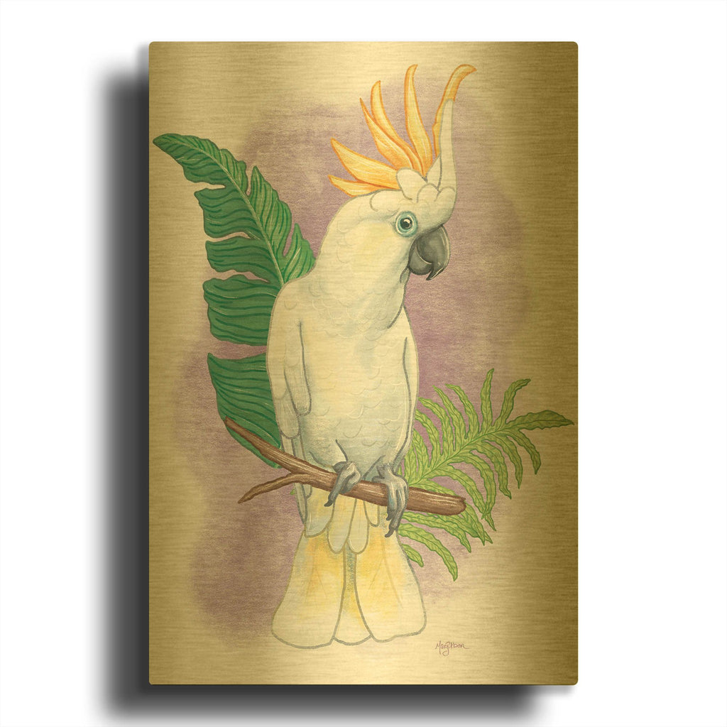 'Tropical Flair 3' By Leslie Trimbach Gold Metal Wall Art