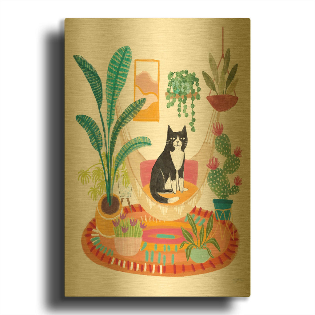 'Urban Jungle Spring V2' By Leslie Trimbach Gold Metal Wall Art