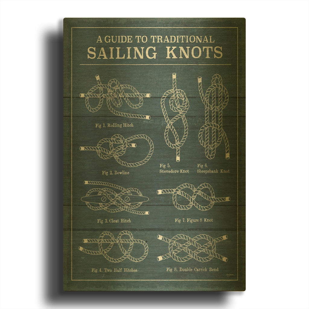 'Vintage Sailing Knots 13' By Leslie Trimbach Gold Metal Wall Art