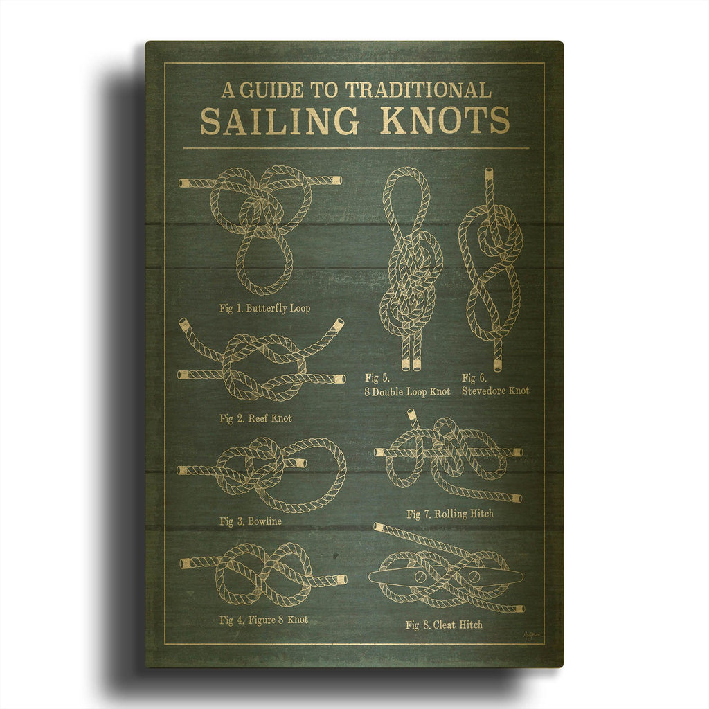 'Vintage Sailing Knots 1' By Leslie Trimbach Gold Metal Wall Art