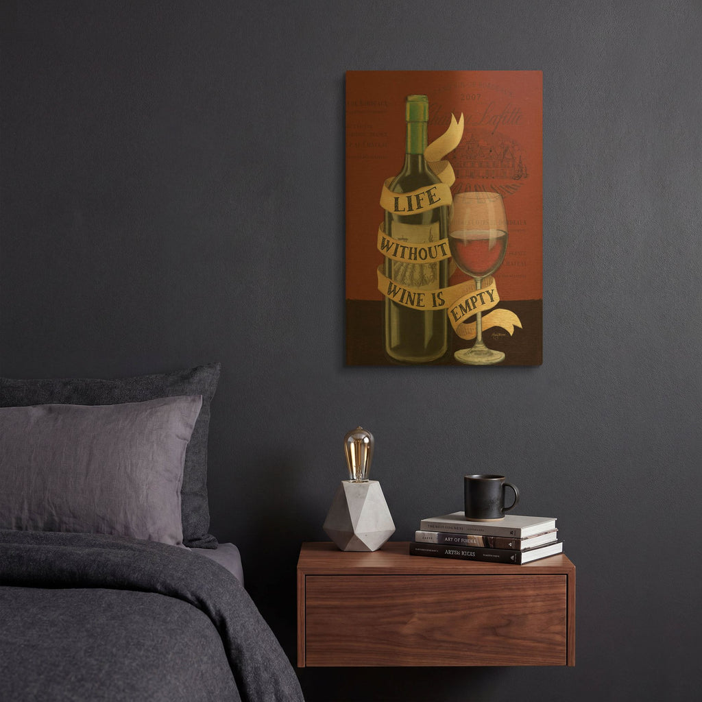 'Wine Wisdom 2' By Leslie Trimbach Gold Metal Wall Art