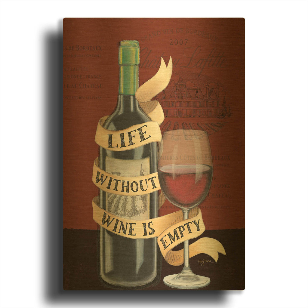'Wine Wisdom 2' By Leslie Trimbach Gold Metal Wall Art
