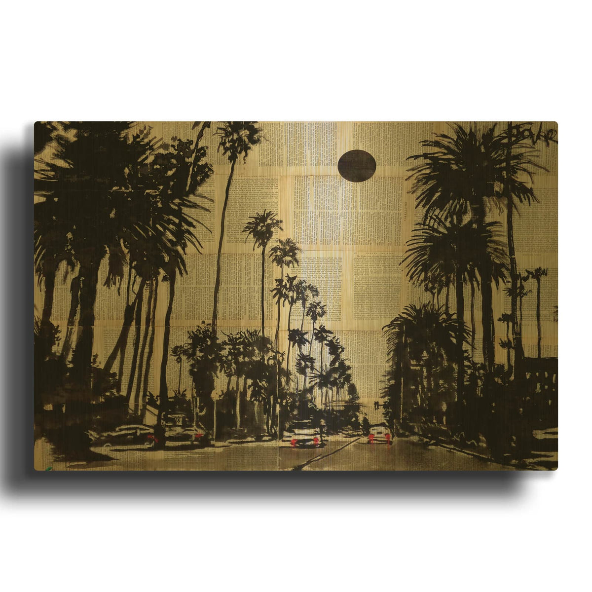'Gran Palmeras' By Loui Jover Gold Metal Wall Art