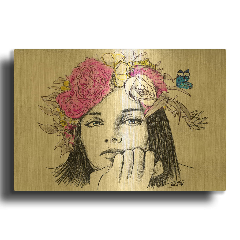 'Spring Harvest' By Loui Jover Gold Metal Wall Art