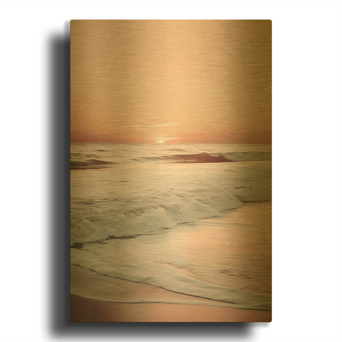 'Apricot Beach' By Decent Exposures Gold Metal Wall Art