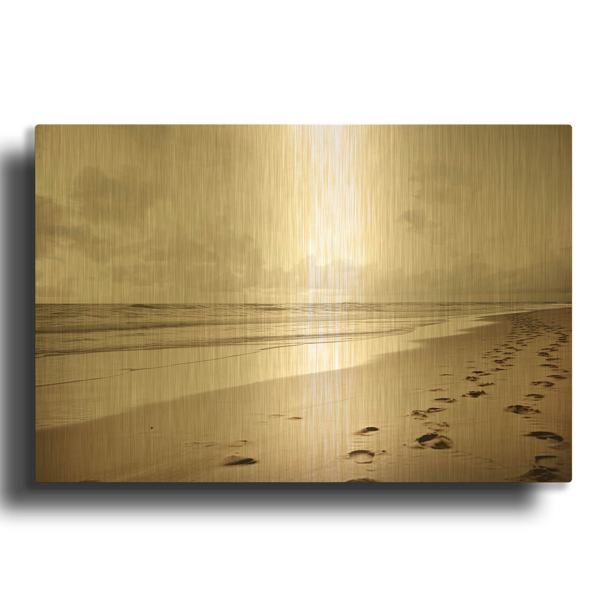 'Beach Walk' By Decent Exposures Gold Metal Wall Art