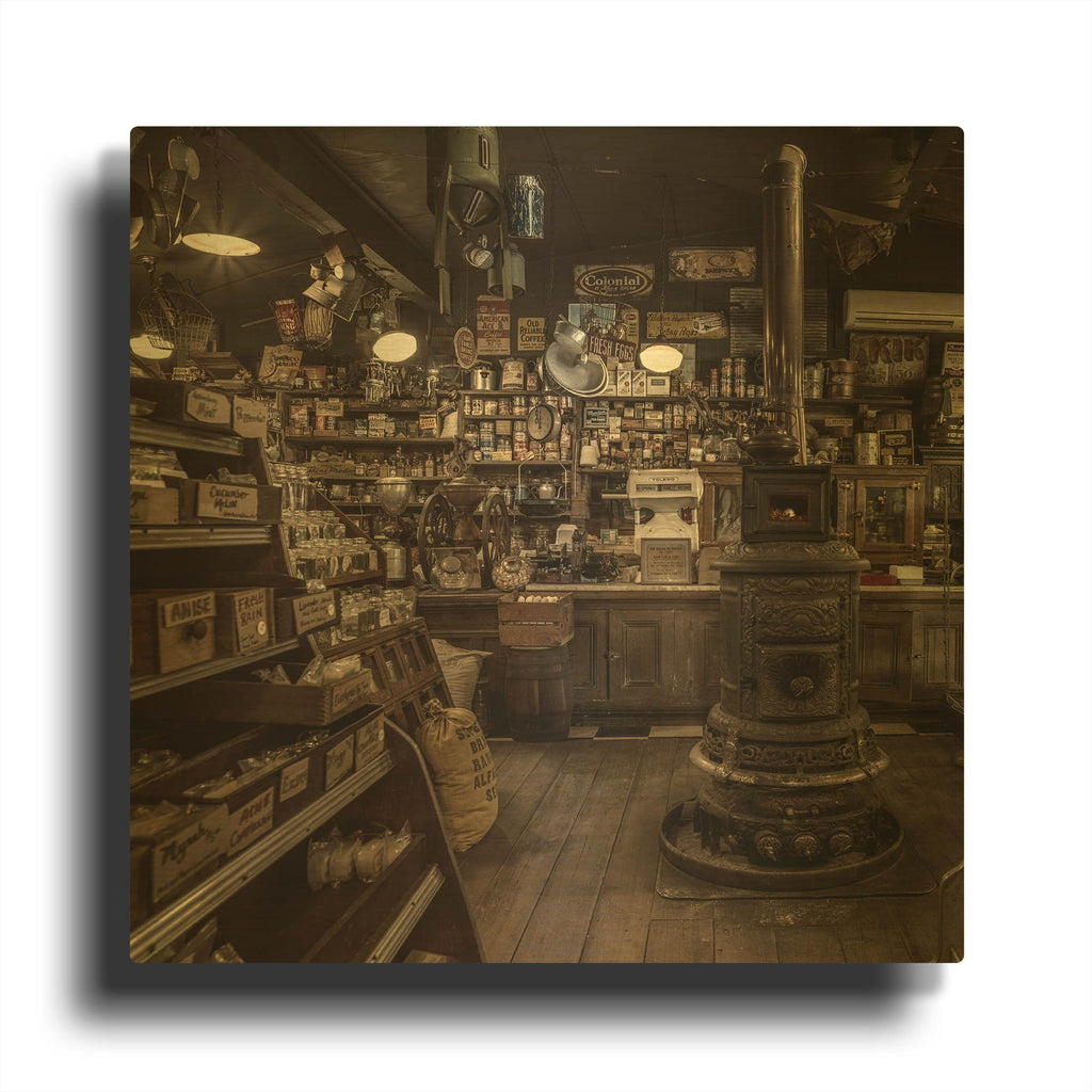 'Country Store 2' By Decent Exposures Gold Metal Wall Art