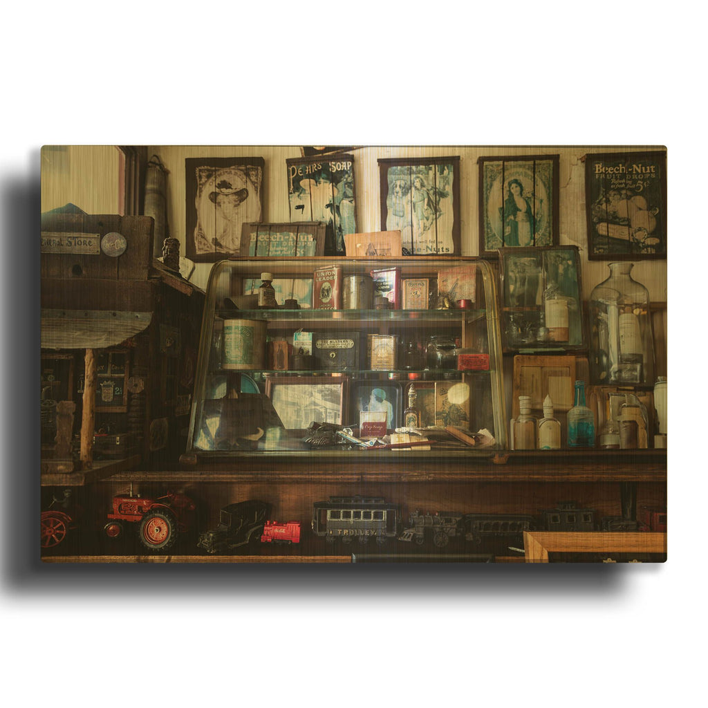 'Country Store 4' By Decent Exposures Gold Metal Wall Art