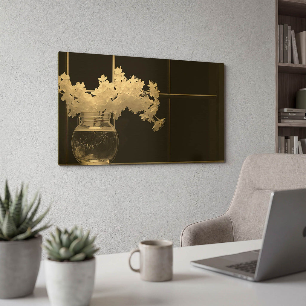 'Dark Flourish' By Decent Exposures Gold Metal Wall Art