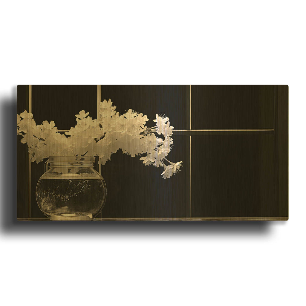 'Dark Flourish' By Decent Exposures Gold Metal Wall Art