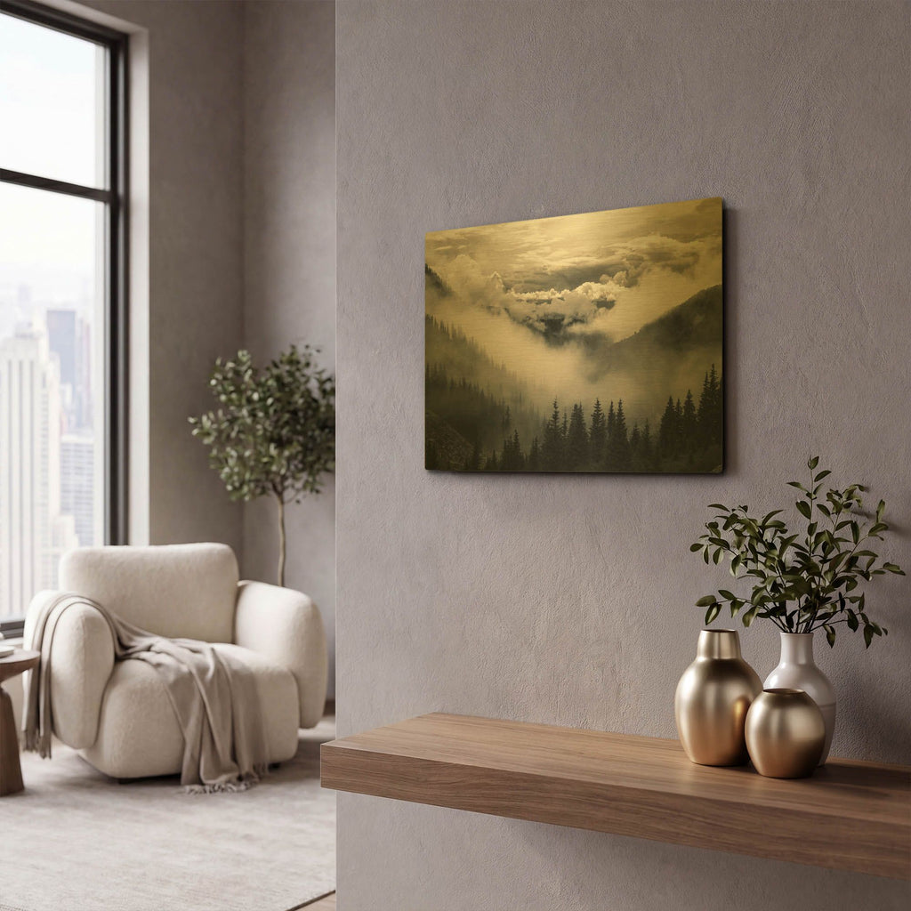 'Fog 2' By Decent Exposures Gold Metal Wall Art