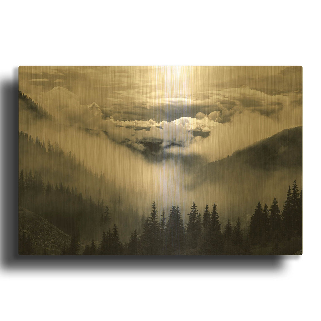 'Fog 2' By Decent Exposures Gold Metal Wall Art