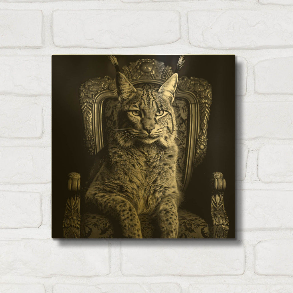 'King Lynx' By Decent Exposures Gold Metal Wall Art