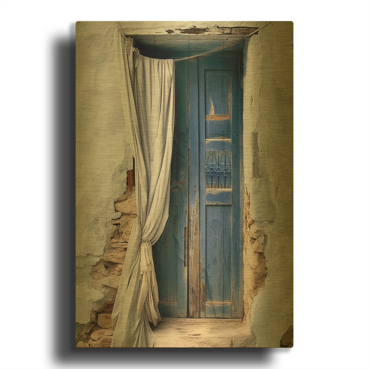 'Majorelle Blue' By Decent Exposures Gold Metal Wall Art