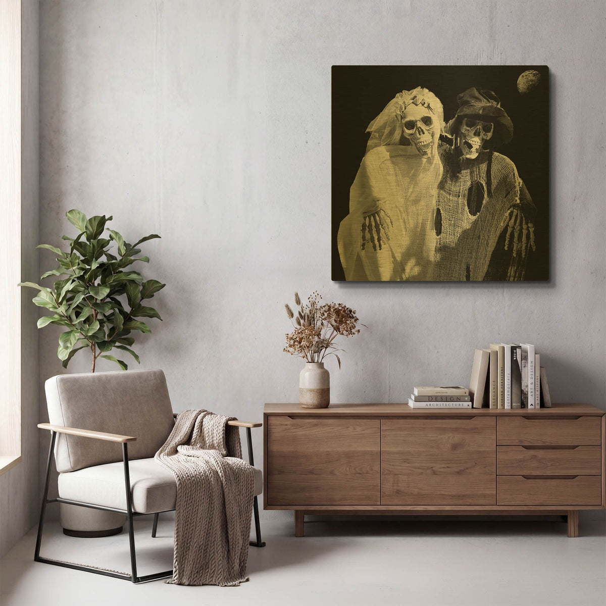 'Newlyweds' By Decent Exposures Gold Metal Wall Art