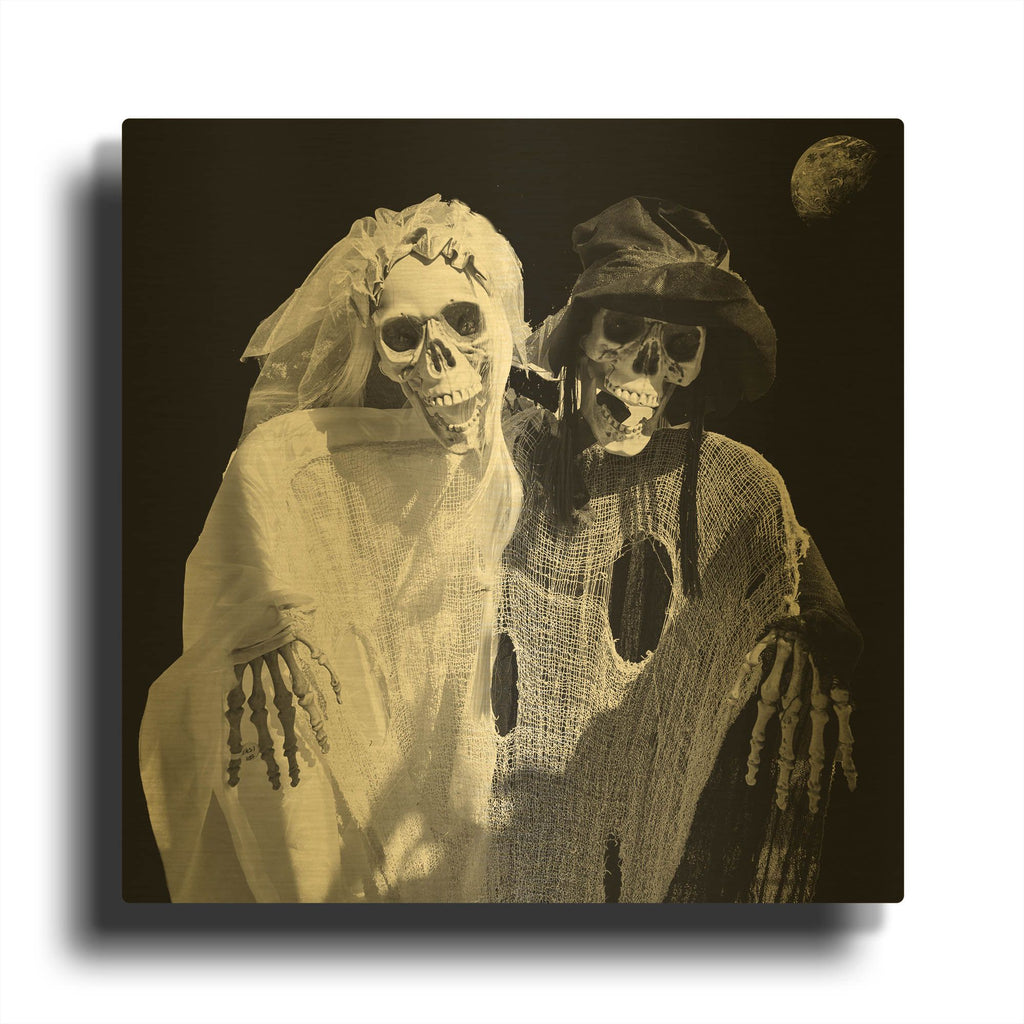 'Newlyweds' By Decent Exposures Gold Metal Wall Art