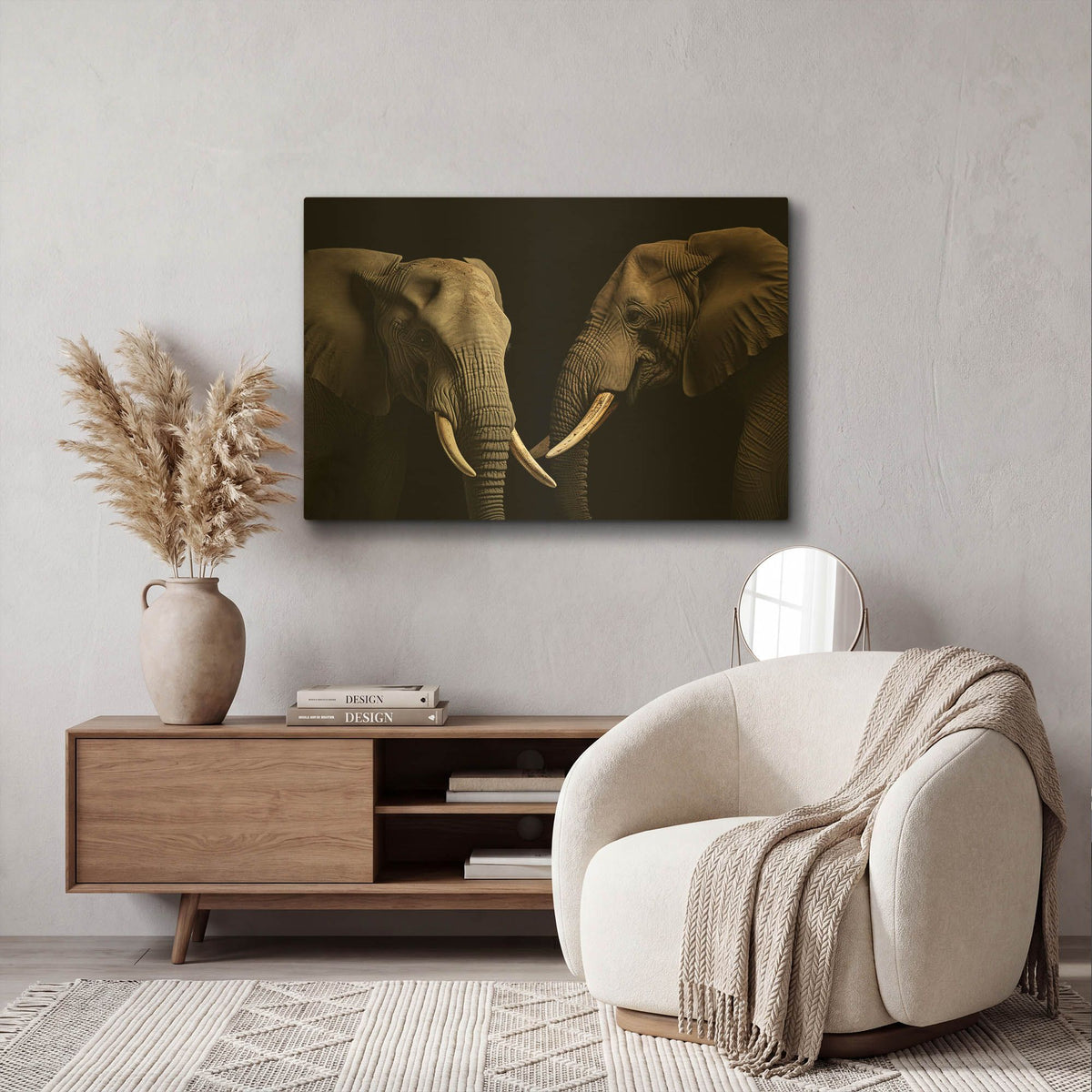 'Pachyderms' By Decent Exposures Gold Metal Wall Art