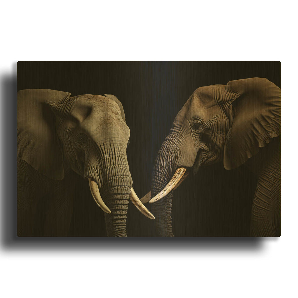 'Pachyderms' By Decent Exposures Gold Metal Wall Art