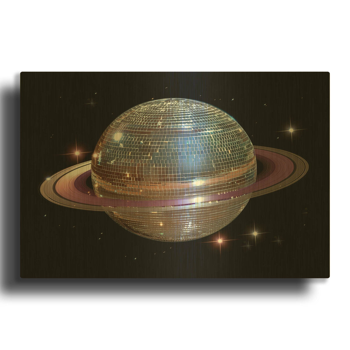 'Purple Disco Ball' By Decent Exposures Gold Metal Wall Art