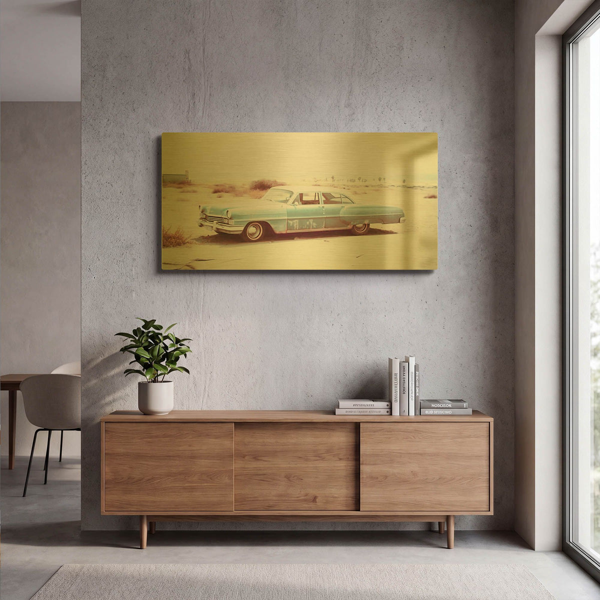 'Riding with Tommy' By Decent Exposures Gold Metal Wall Art