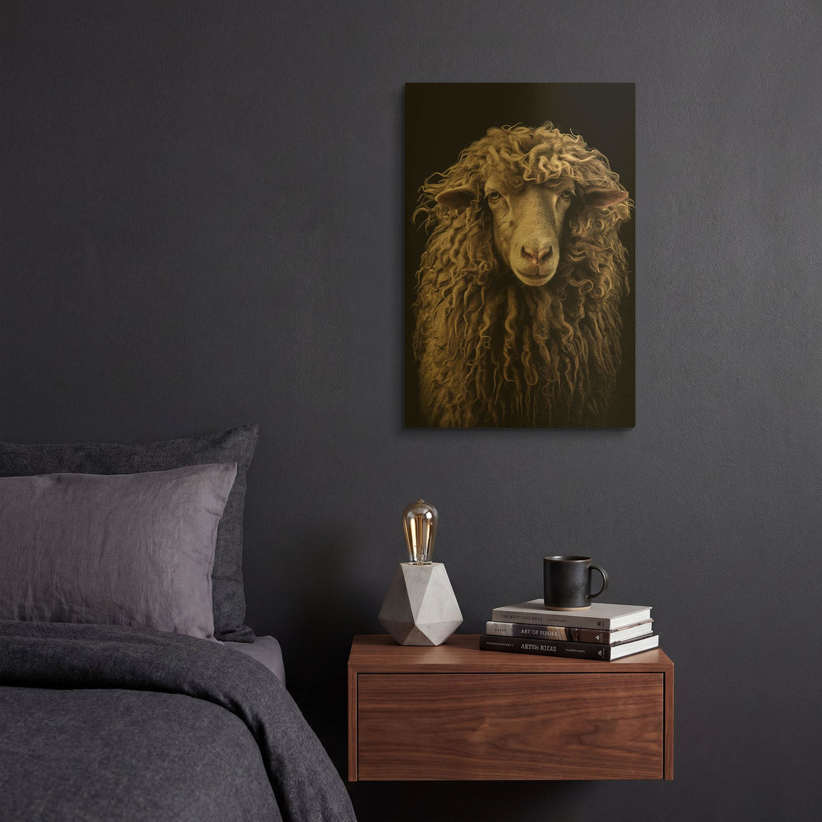 'Sheepish' By Decent Exposures Gold Metal Wall Art