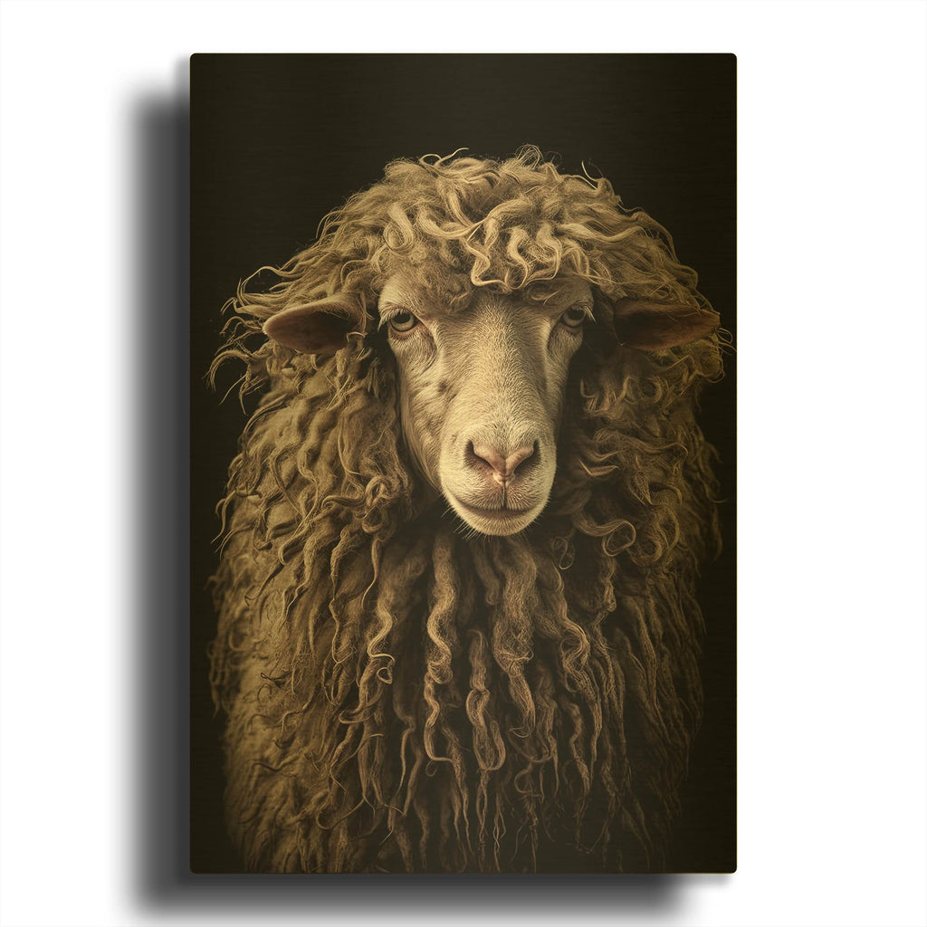 'Sheepish' By Decent Exposures Gold Metal Wall Art