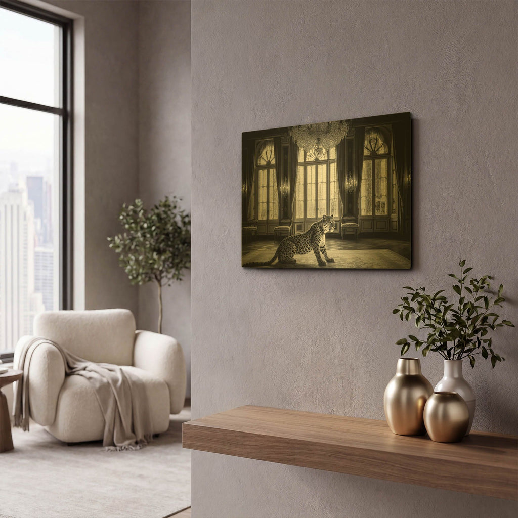 'Snow Leopard' By Decent Exposures Gold Metal Wall Art