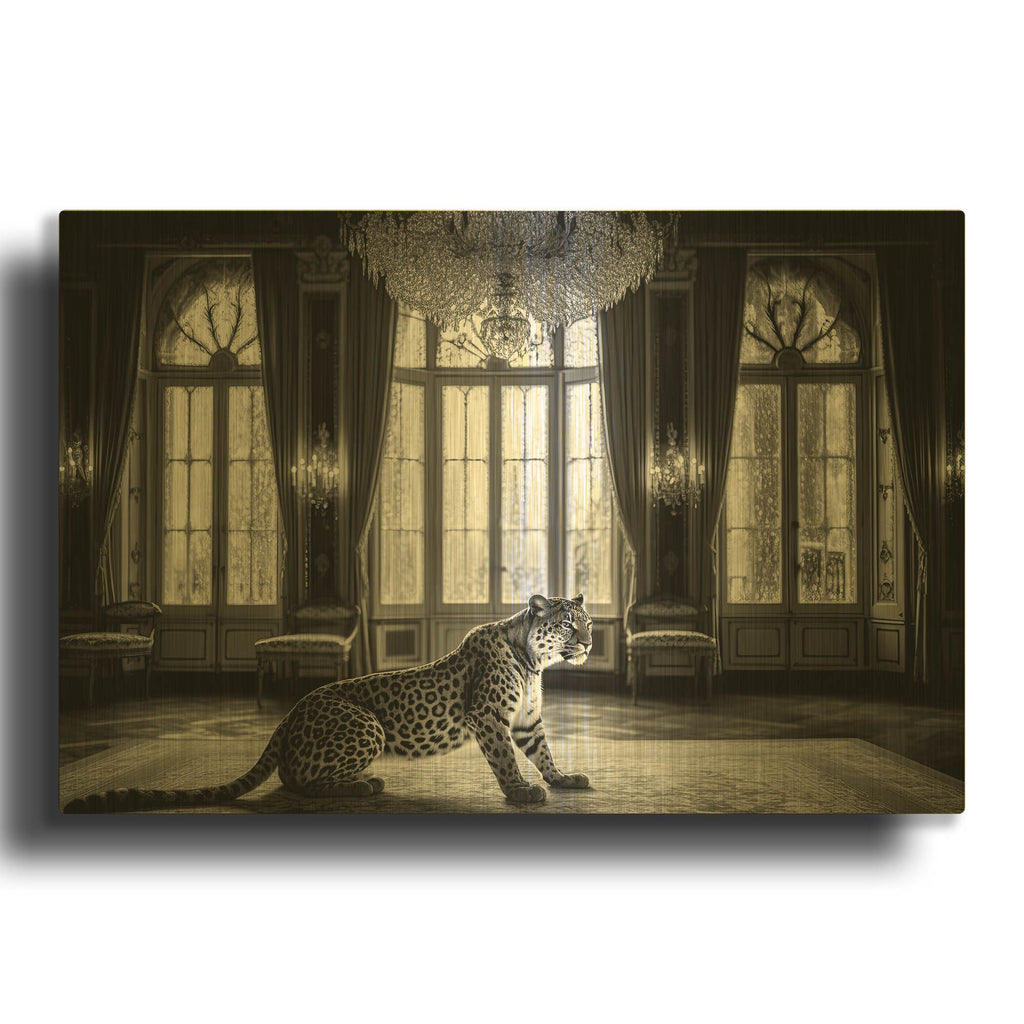 'Snow Leopard' By Decent Exposures Gold Metal Wall Art