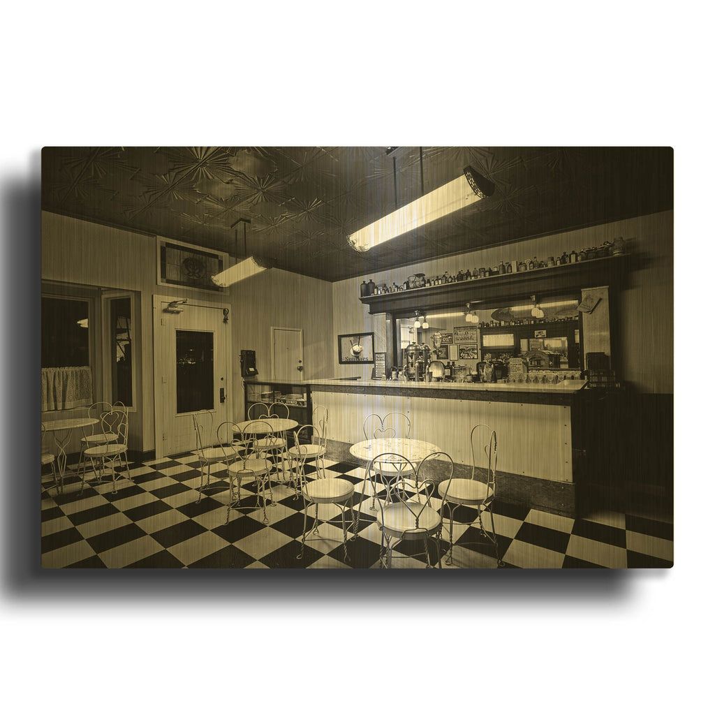 'Soda Parlor' By Decent Exposures Gold Metal Wall Art