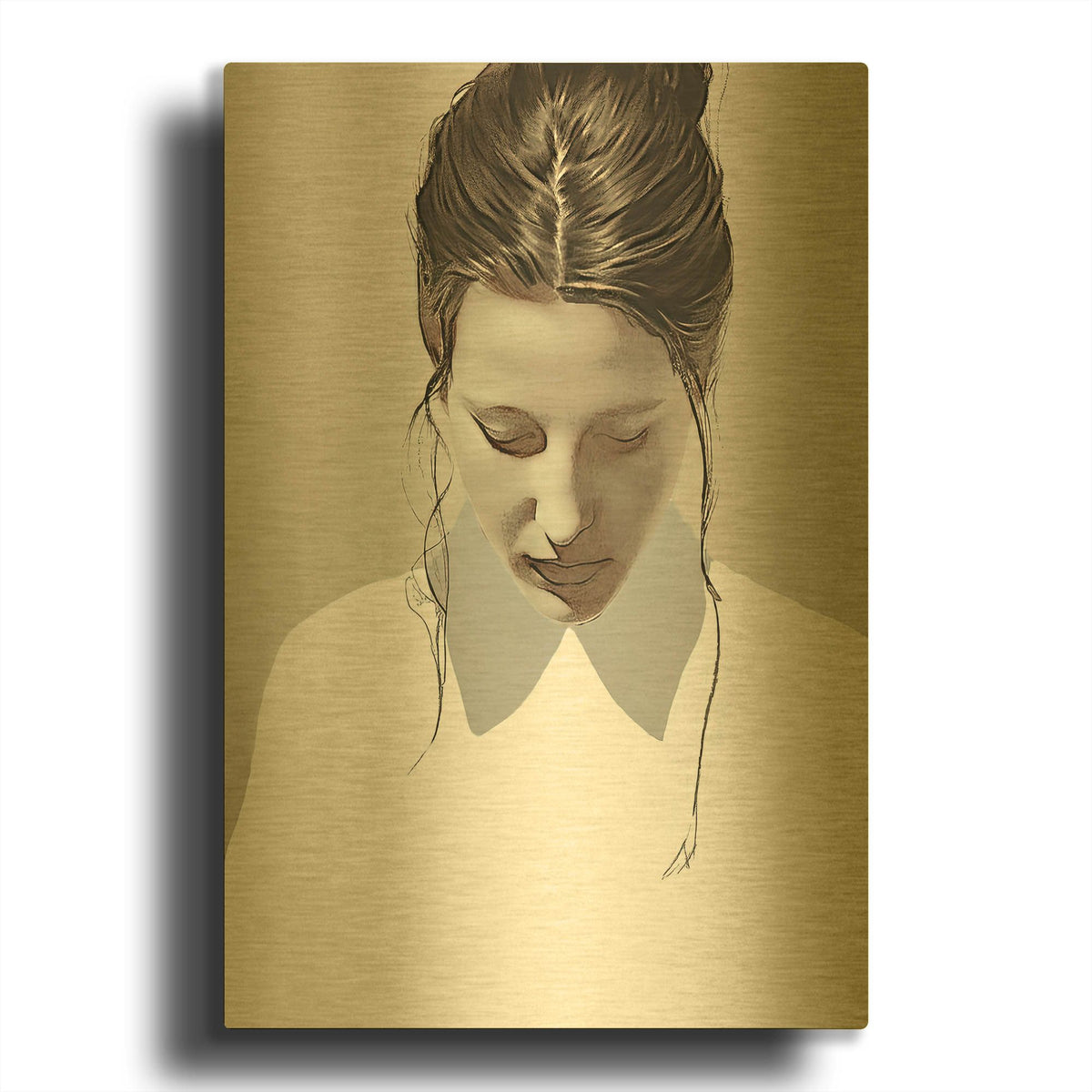 'Sorrow' By Decent Exposures Gold Metal Wall Art
