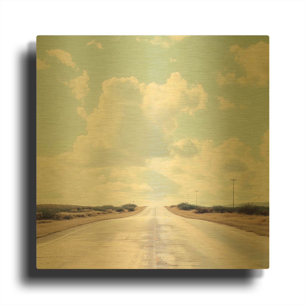 'The Road Home' By Decent Exposures Gold Metal Wall Art