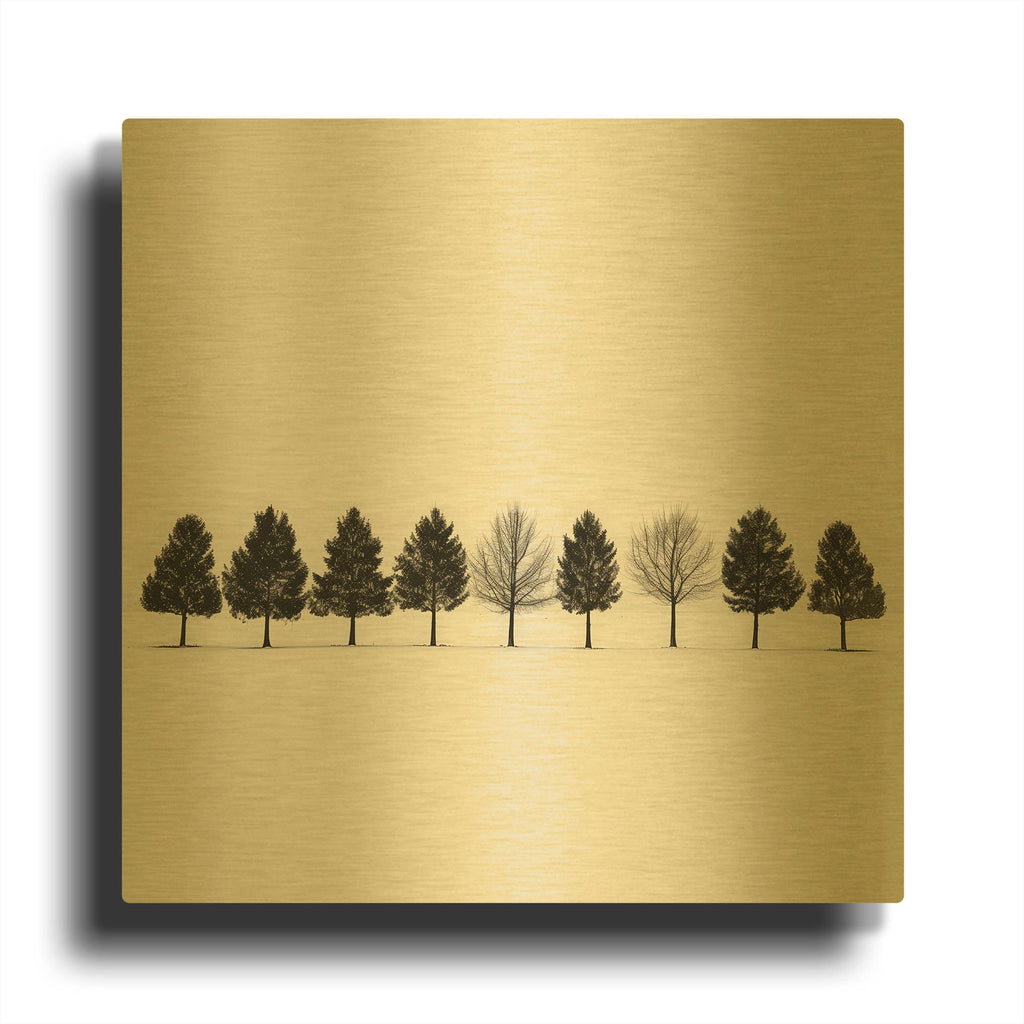 'Tree Muster' By Decent Exposures Gold Metal Wall Art