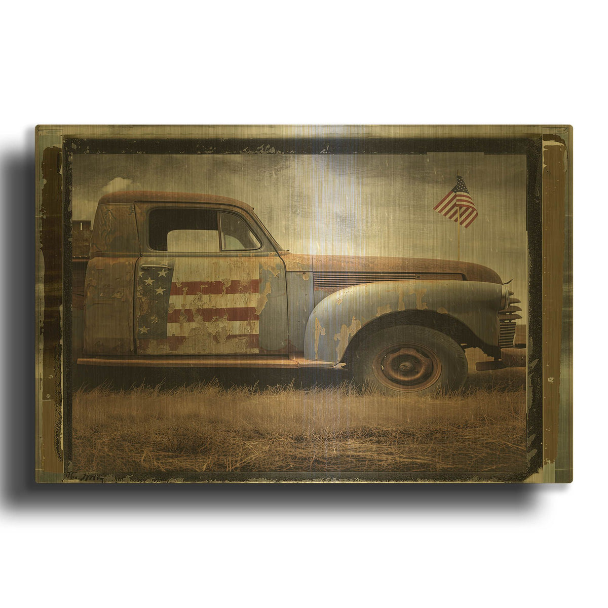 'Uncle Jess' Truck' By Decent Exposures Gold Metal Wall Art