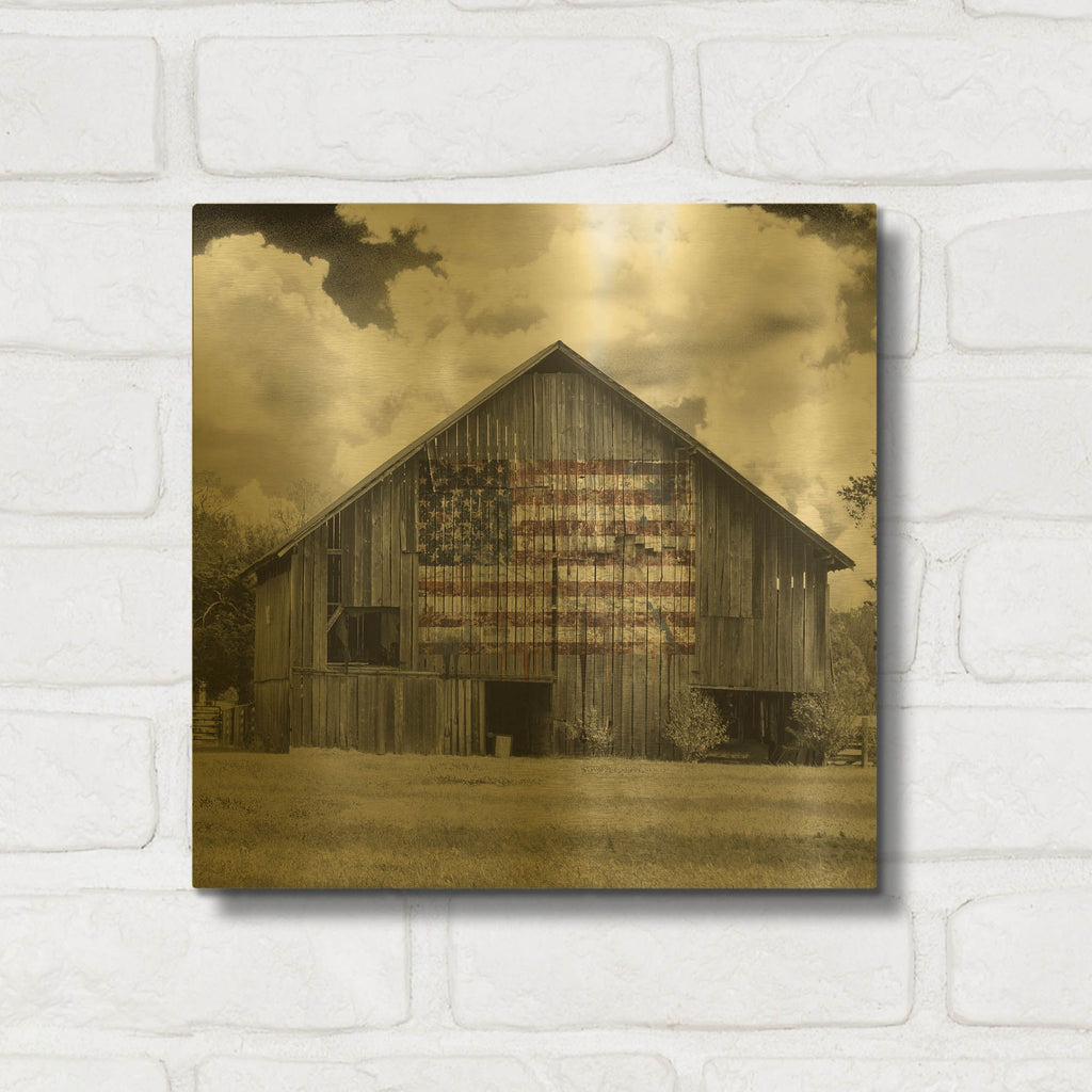 'USA' By Decent Exposures Gold Metal Wall Art