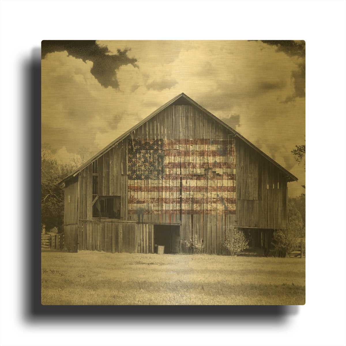'USA' By Decent Exposures Gold Metal Wall Art
