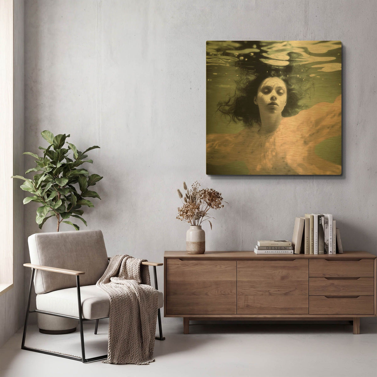 'When She Dreams' By Decent Exposures Gold Metal Wall Art