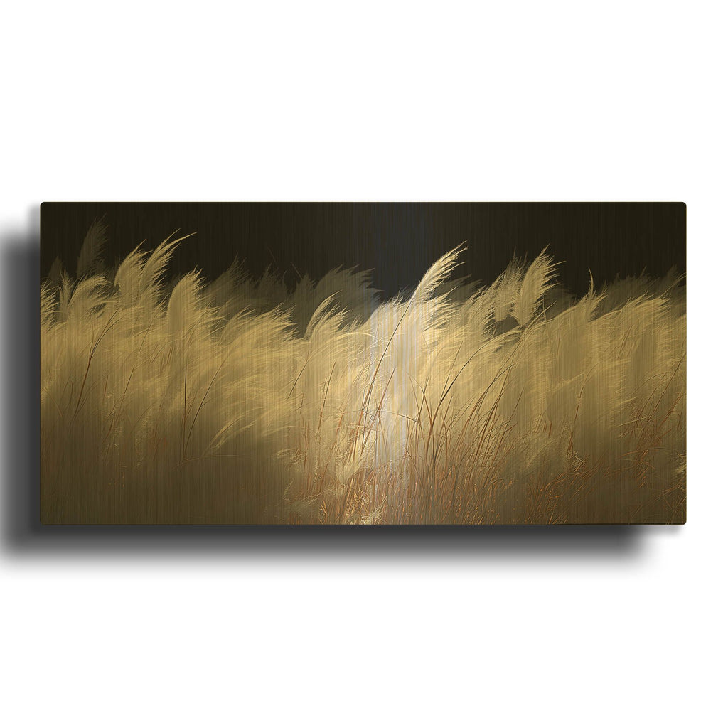 'White Feathers' By Decent Exposures Gold Metal Wall Art