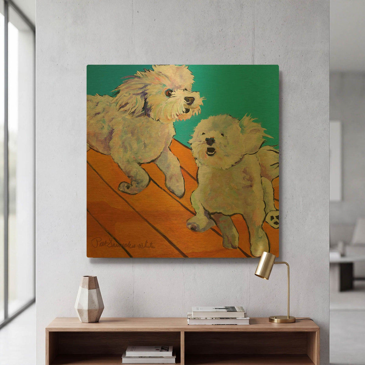 'Catch Me' By Pat Saunders-White Gold Metal Wall Art