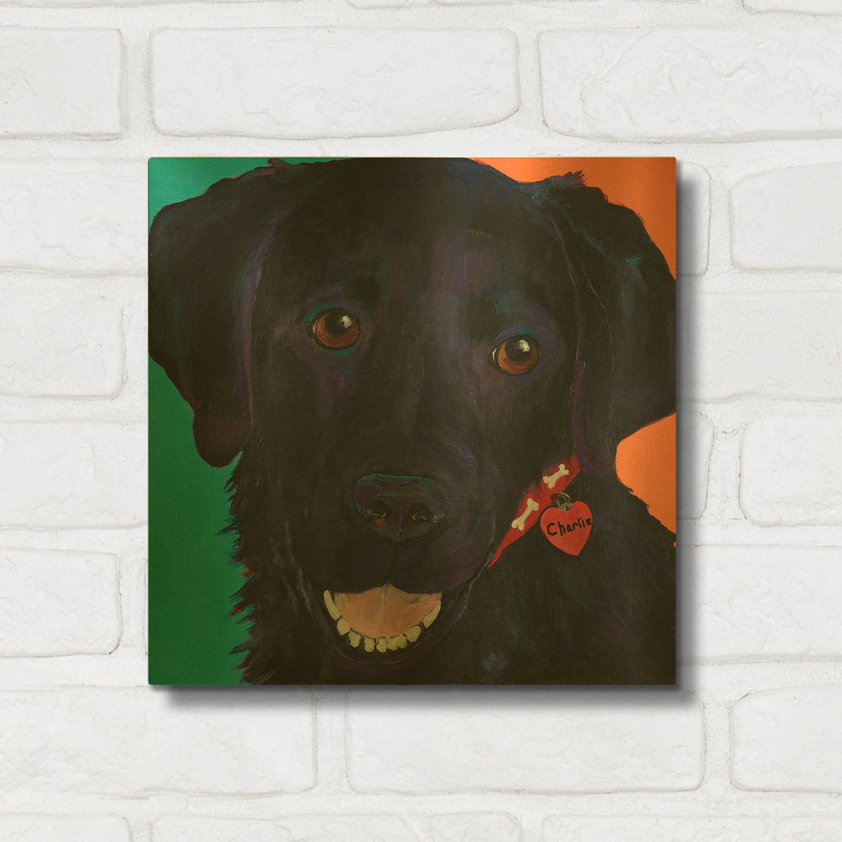 'Charlie' By Pat Saunders-White Gold Metal Wall Art
