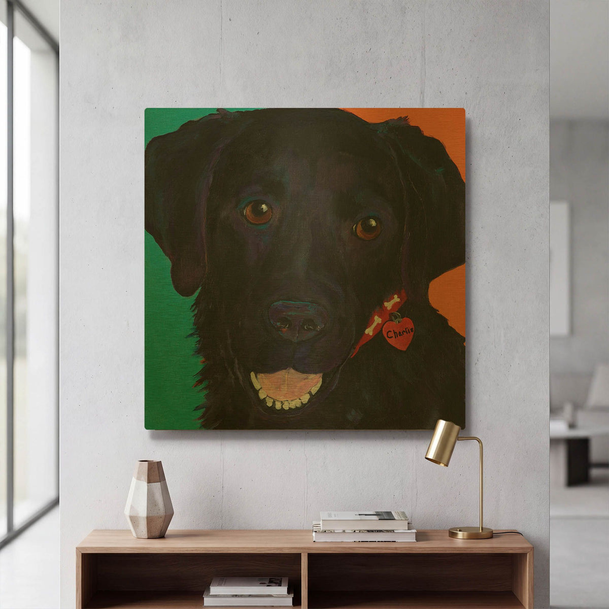 'Charlie' By Pat Saunders-White Gold Metal Wall Art