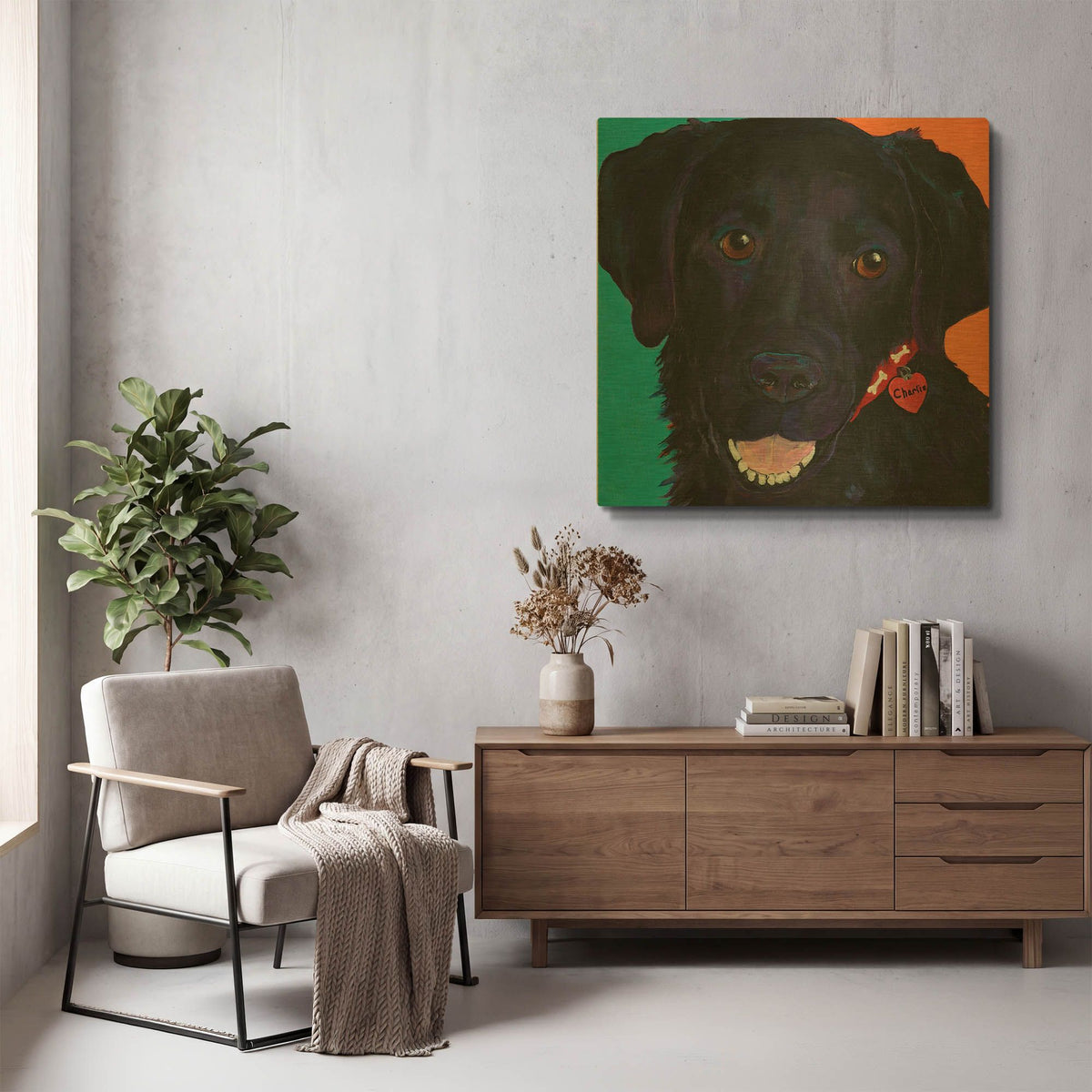'Charlie' By Pat Saunders-White Gold Metal Wall Art
