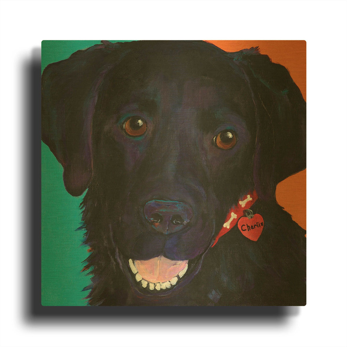 'Charlie' By Pat Saunders-White Gold Metal Wall Art