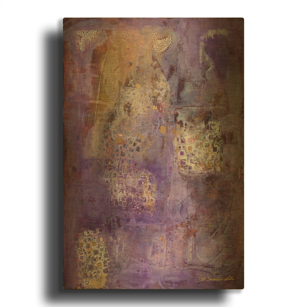 'Cracklin Gold' By Pat Saunders-White Gold Metal Wall Art