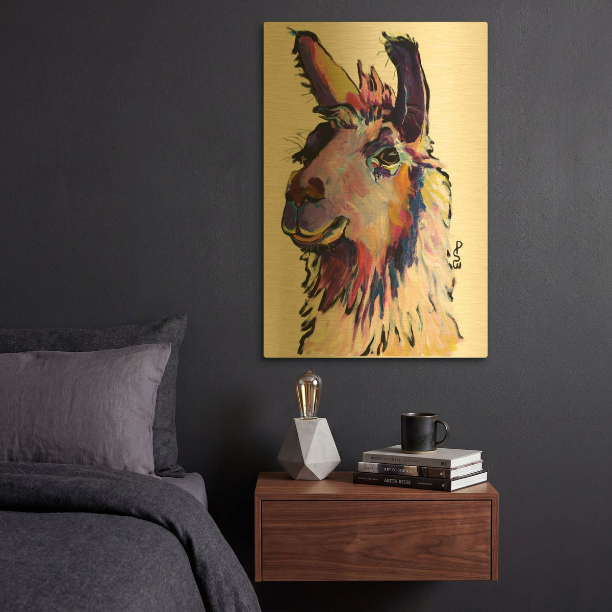 'Fabio' By Pat Saunders-White Gold Metal Wall Art