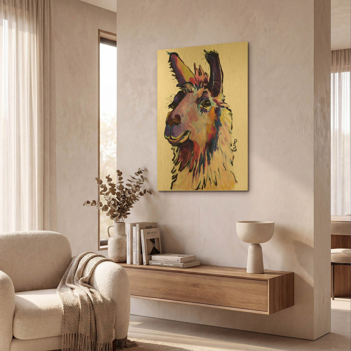'Fabio' By Pat Saunders-White Gold Metal Wall Art