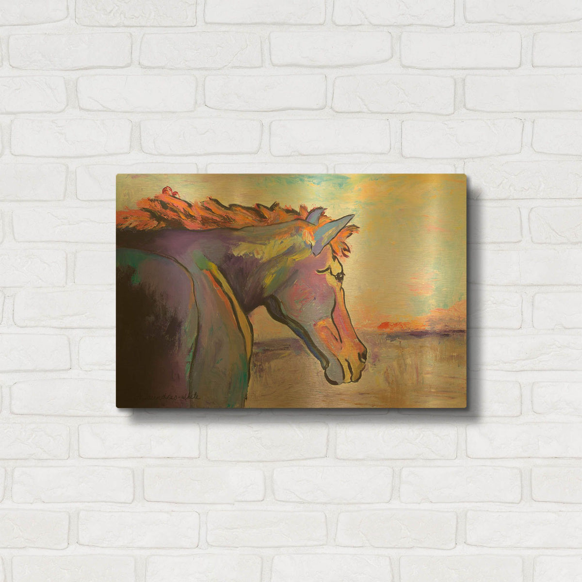'Frosty Morning' By Pat Saunders-White Gold Metal Wall Art