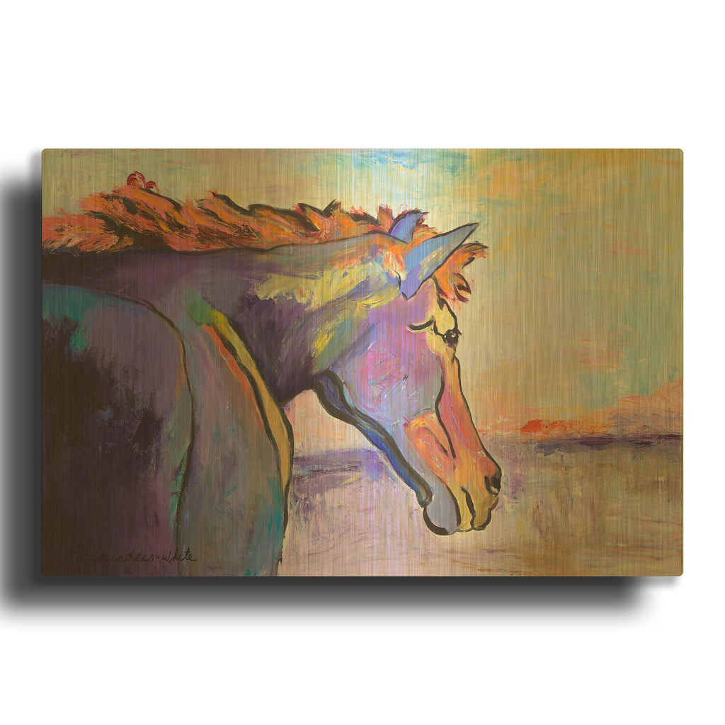 'Frosty Morning' By Pat Saunders-White Gold Metal Wall Art