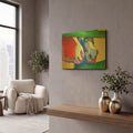 'Green Fence' By Pat Saunders-White Gold Metal Wall Art